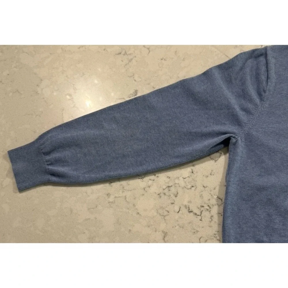 J.Crew Mens XL Heather Blue 100% Cotton Crewneck Pullover Sweater Preppy Casual